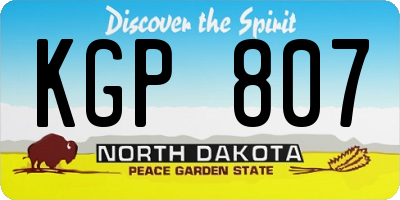 ND license plate KGP807