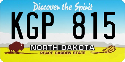 ND license plate KGP815