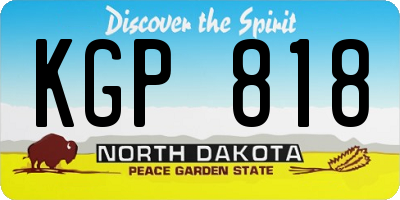 ND license plate KGP818