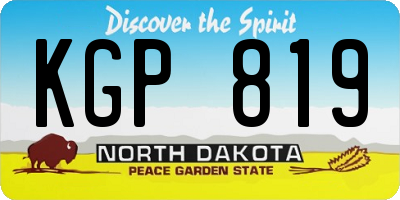 ND license plate KGP819