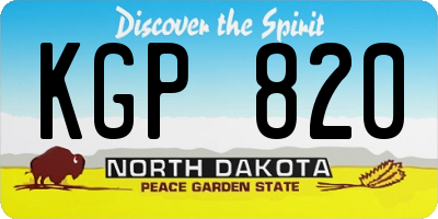ND license plate KGP820