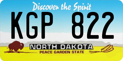 ND license plate KGP822