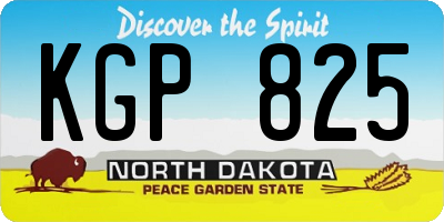 ND license plate KGP825