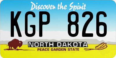 ND license plate KGP826