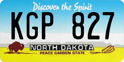 ND license plate KGP827
