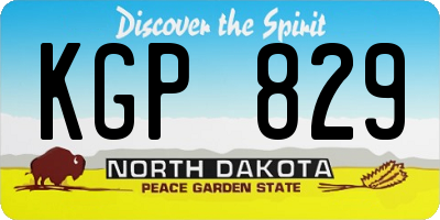 ND license plate KGP829