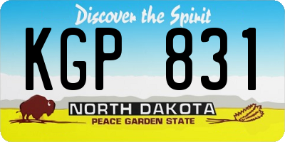 ND license plate KGP831