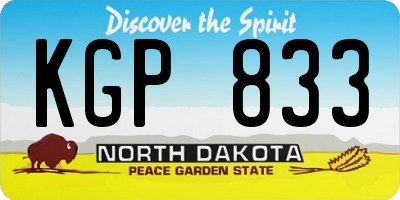 ND license plate KGP833