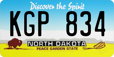 ND license plate KGP834