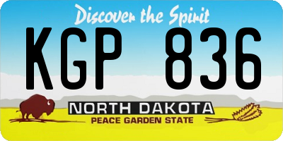 ND license plate KGP836