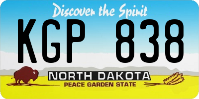 ND license plate KGP838