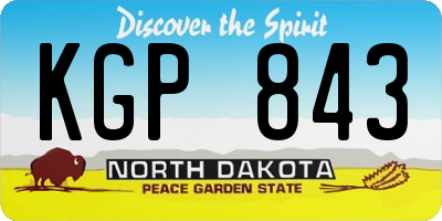 ND license plate KGP843