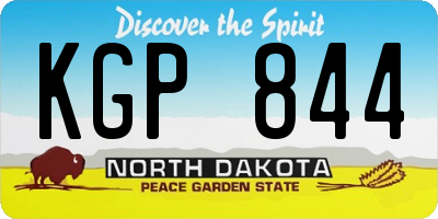 ND license plate KGP844