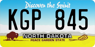 ND license plate KGP845