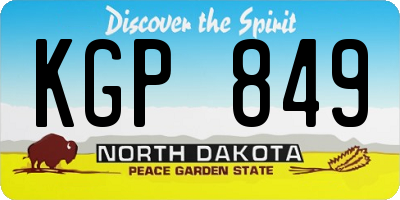 ND license plate KGP849