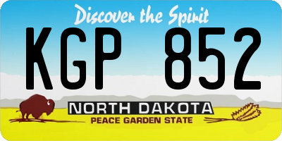 ND license plate KGP852