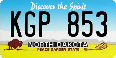 ND license plate KGP853