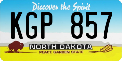 ND license plate KGP857