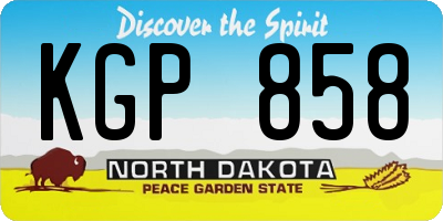 ND license plate KGP858