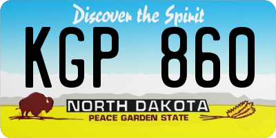 ND license plate KGP860