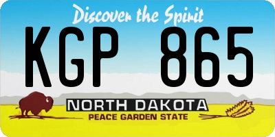 ND license plate KGP865