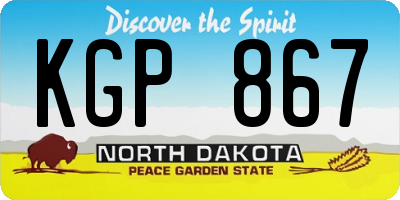 ND license plate KGP867