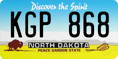 ND license plate KGP868