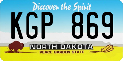 ND license plate KGP869