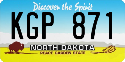 ND license plate KGP871