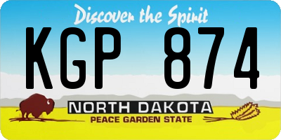 ND license plate KGP874