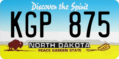 ND license plate KGP875