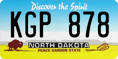 ND license plate KGP878