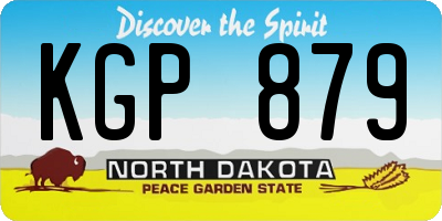 ND license plate KGP879