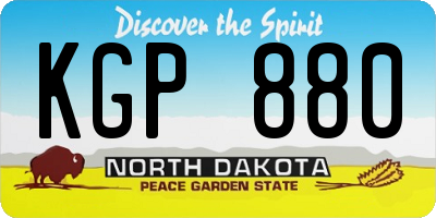 ND license plate KGP880