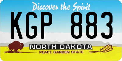 ND license plate KGP883