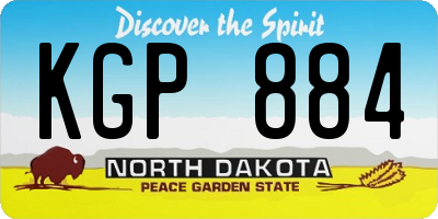 ND license plate KGP884