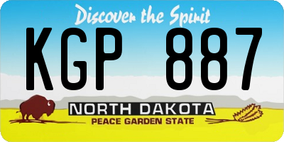 ND license plate KGP887