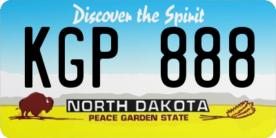 ND license plate KGP888