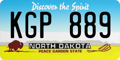 ND license plate KGP889