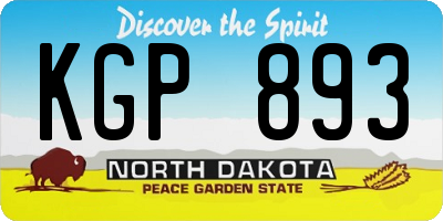 ND license plate KGP893