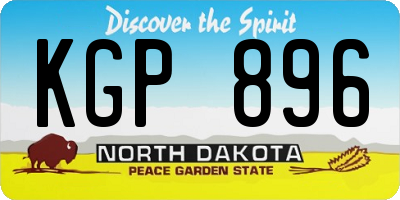 ND license plate KGP896