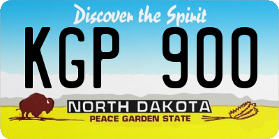 ND license plate KGP900