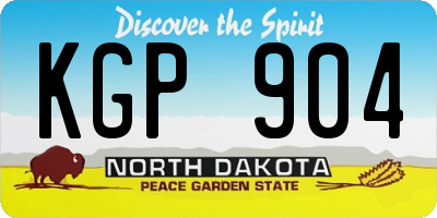 ND license plate KGP904