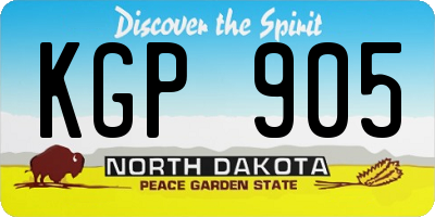 ND license plate KGP905