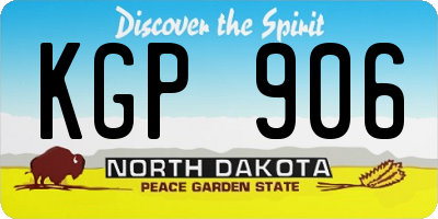 ND license plate KGP906