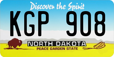 ND license plate KGP908
