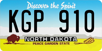 ND license plate KGP910