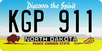 ND license plate KGP911