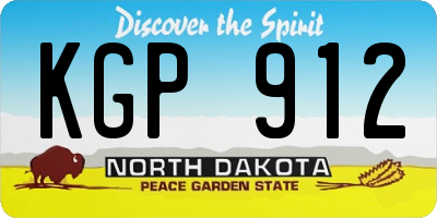 ND license plate KGP912