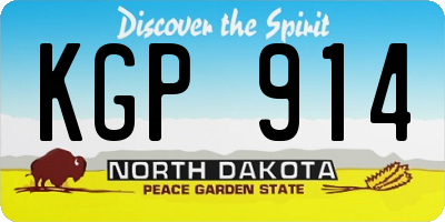 ND license plate KGP914